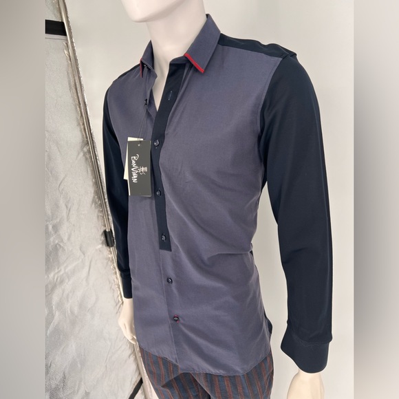 NWT Bon Vivan Color Blocked Button Down Shirt - Picture 4 of 9